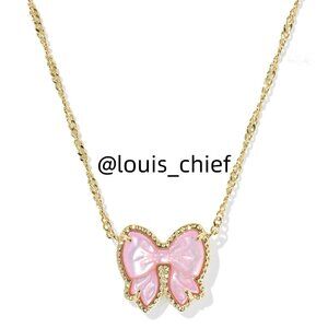 Haley Bow Gold Short Pendant Necklace